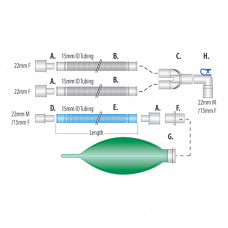 Paediatric Corrugated Anaesthetic Breathing Circuits - Disposable (Corrugated)