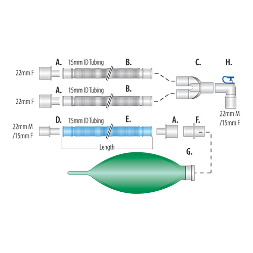 Paediatric Corrugated Anaesthetic Breathing Circuits Disposable