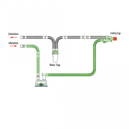 Corrugated Ventilator Circuit With Water Trap Without Chamber (Adult)